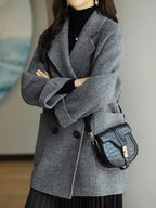 Manteau Long d’Hiver avec Coupe Classique et Fermeture à Boutons pour Femme | Idéal pour Temps Froid