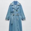Trench Long avec Ceinture Et Col Classique pour Femme | Idéal pour La Mi-Saison