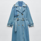 Trench Long avec Ceinture Et Col Classique pour Femme | Idéal pour La Mi-Saison