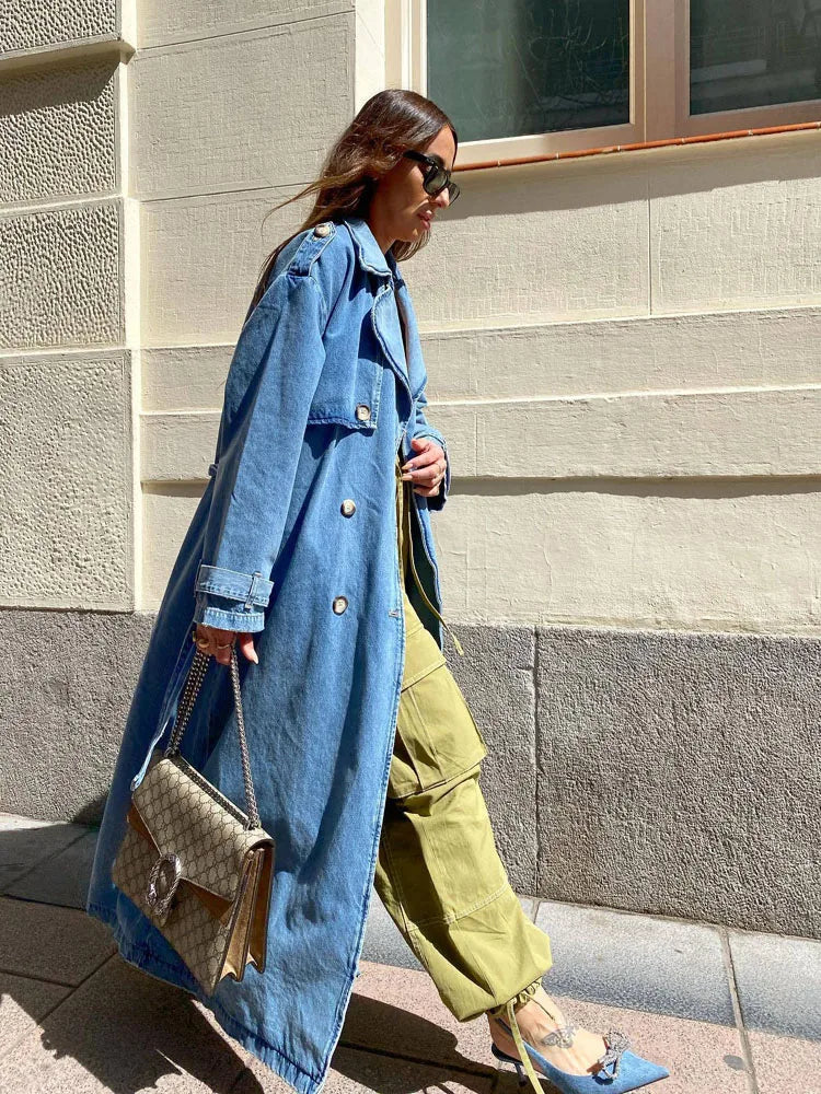Trench Long avec Ceinture Et Col Classique pour Femme | Idéal pour La Mi-Saison