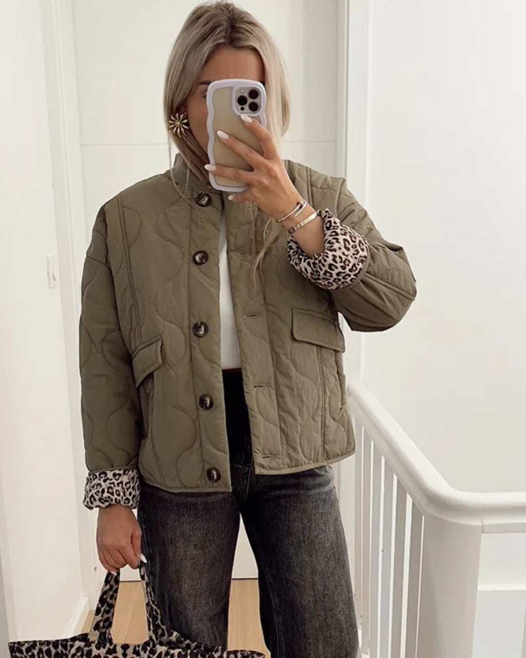 Veste Reversible À Motif Léopard Pour Femmes | Idéal Pour Usage Quotidien Et Mi-Saison