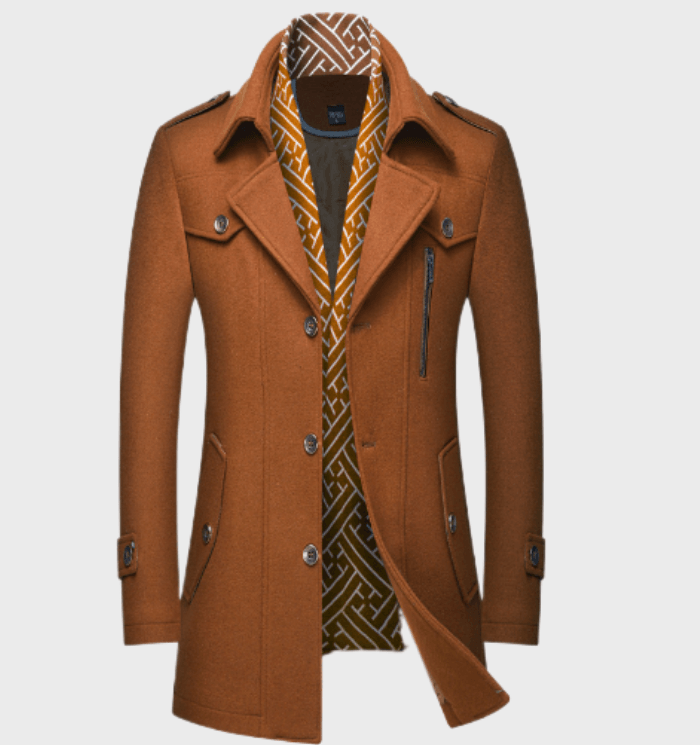 Manteau Long Avec Col Haut Et Fermeture Zippée Pour Homme | Idéal Pour Usage Quotidien En Saison Fraîche