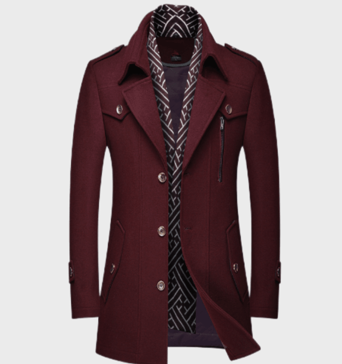 Manteau Long Avec Col Haut Et Fermeture Zippée Pour Homme | Idéal Pour Usage Quotidien En Saison Fraîche
