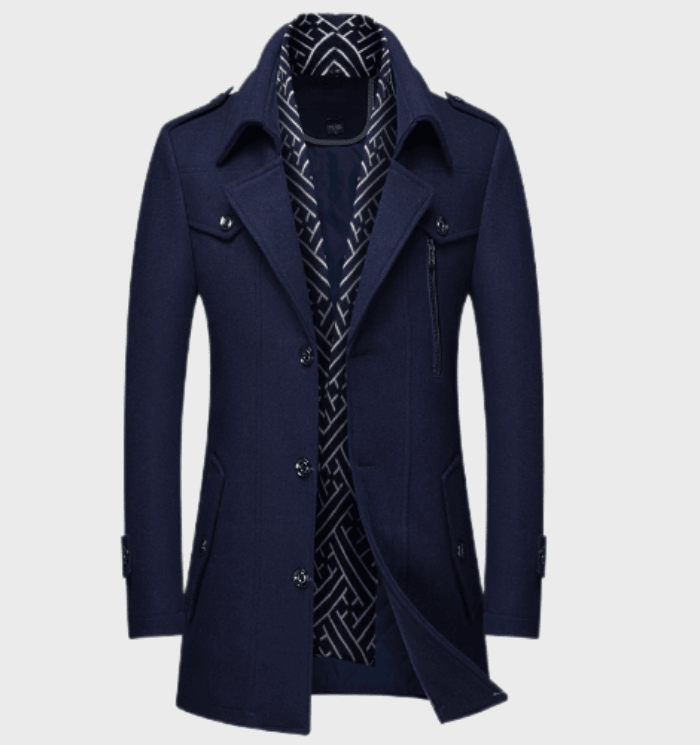 Manteau Long Avec Col Haut Et Fermeture Zippée Pour Homme | Idéal Pour Usage Quotidien En Saison Fraîche