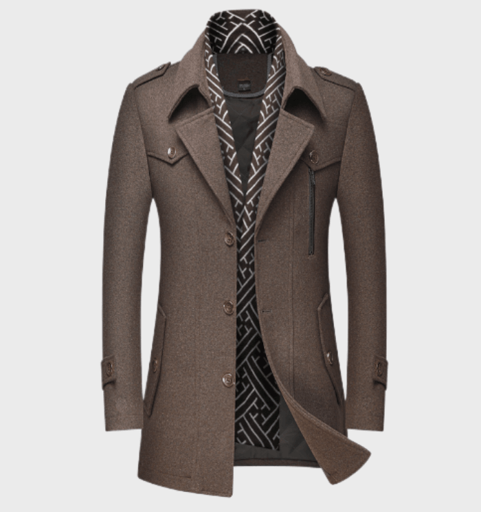 Manteau Long Avec Col Haut Et Fermeture Zippée Pour Homme | Idéal Pour Usage Quotidien En Saison Fraîche
