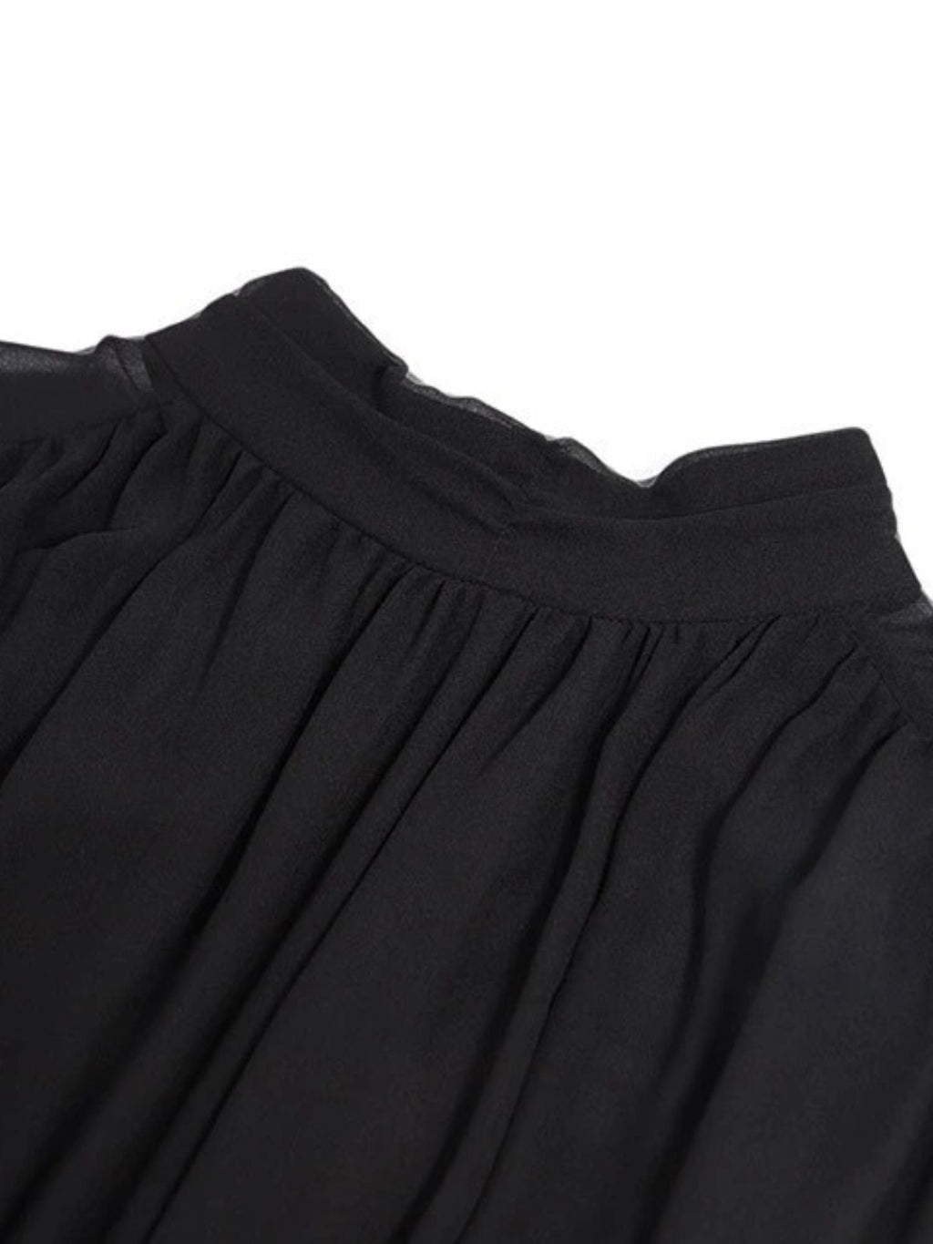 Robe Midi À Manches Transparentes Et Col Montant Pour Femme | Idéal Pour Usage Quotidien Et Occasions