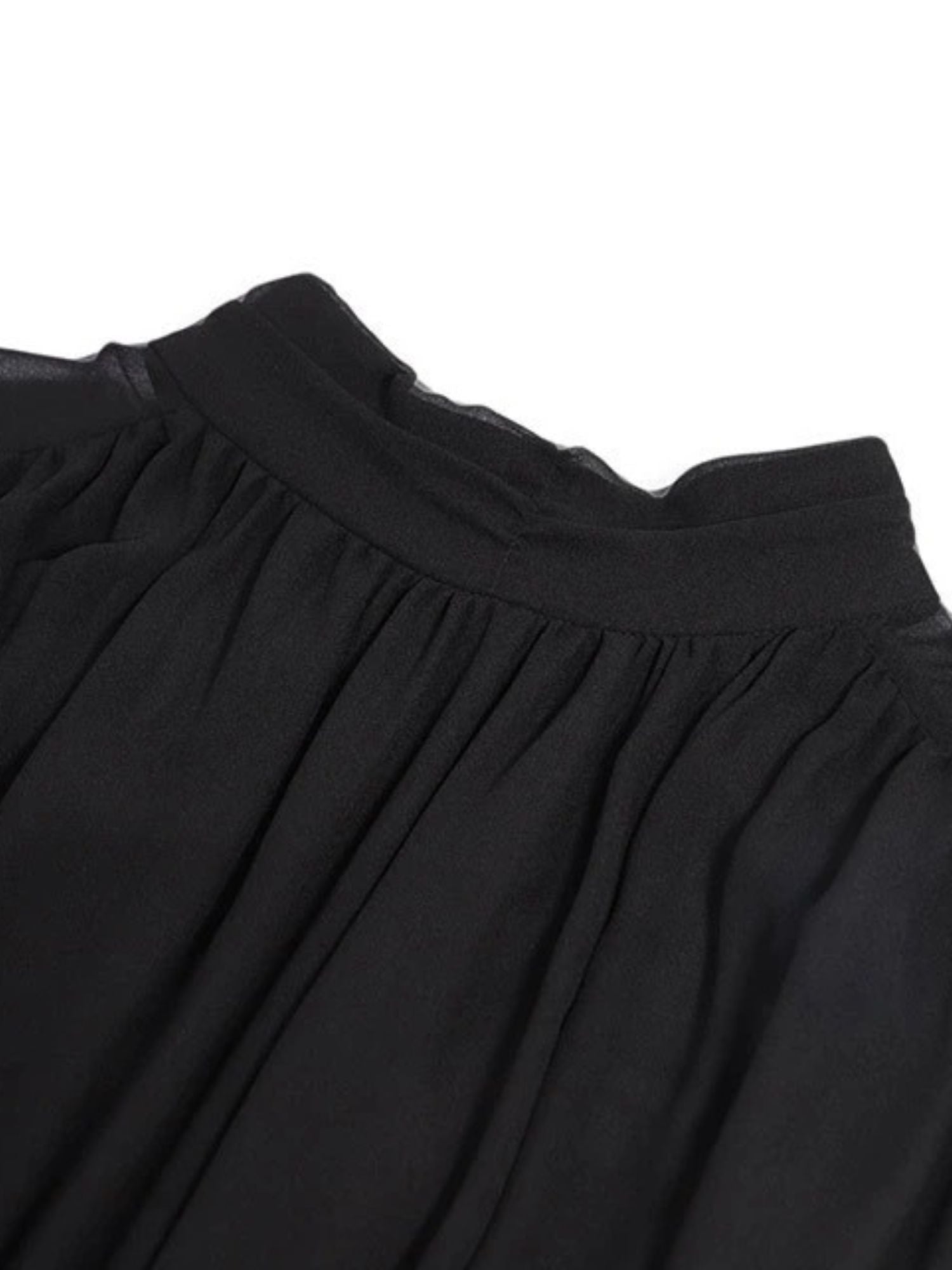 Robe Midi À Manches Transparentes Et Col Montant Pour Femme | Idéal Pour Usage Quotidien Et Occasions