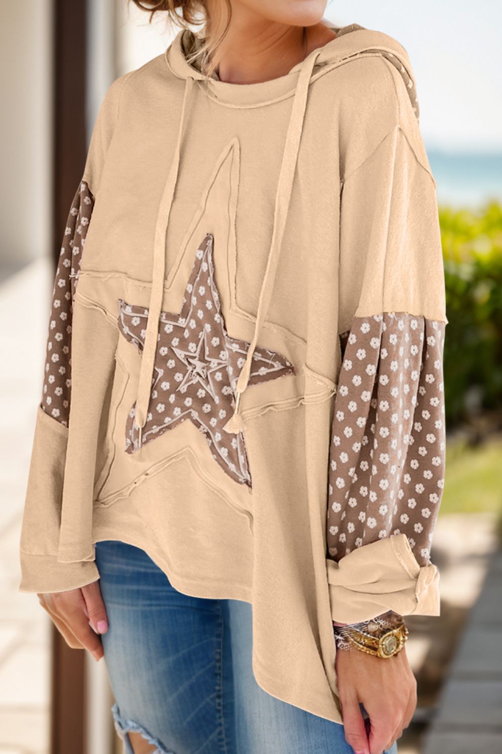Sweat À Capuche À Motif Étoiles avec Cordon Ajustable pour Adulte | Idéal pour Les Tenues Décontractées