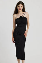 Robe Midi Sans Manches avec Détails Froncés pour Femme | Idéale pour Événements et Occasions Quotidiennes