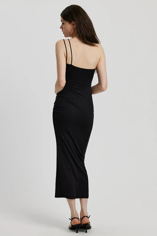 Robe Midi Sans Manches avec Détails Froncés pour Femme | Idéale pour Événements et Occasions Quotidiennes