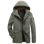 Manteau Long avec Capuche et Fermeture Zippée pour Homme | Idéal pour l’Hiver et la Mi-Saison