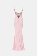 Robe Longue Avec Dos Papillon Et Détails À Sequins Pour Femme | Idéale Pour Les Soirées Et Occasions Spéciales