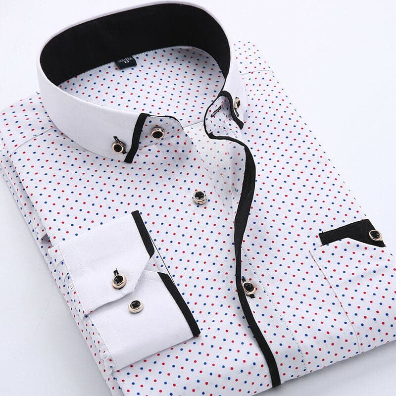 Chemise À Motifs avec Détails Contrastés pour Hommes | Idéale pour Bureau Et Usage Quotidien
