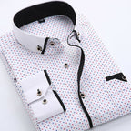 Chemise À Motifs avec Détails Contrastés pour Hommes | Idéale pour Bureau Et Usage Quotidien