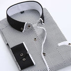 Chemise À Motifs avec Détails Contrastés pour Hommes | Idéale pour Bureau Et Usage Quotidien