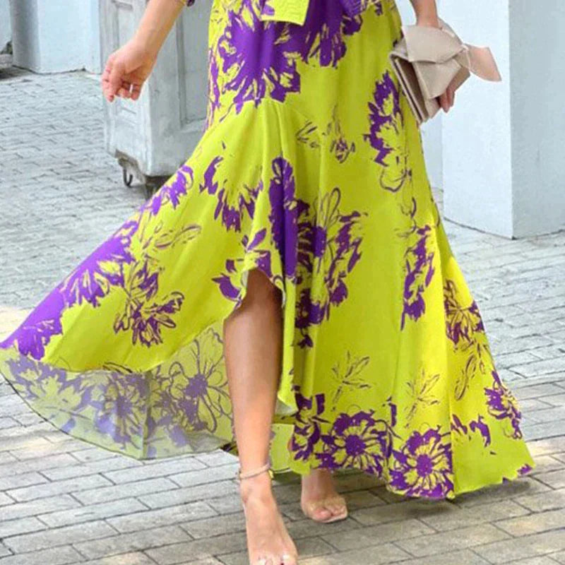 Robe Midi À Imprimé Floral Avec Ceinture Pour Femme | Idéal Pour Sorties Et Événements