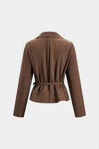 Ensemble Blazer Ceinturé Et Jupe Plissée Pour Femme | Idéal Pour Un Usage Professionnel Et Quotidien