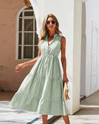 Robe Midi Rayée avec Coupe Classique pour Femme | Idéale pour les Journées Estivales