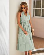 Robe Midi Rayée avec Coupe Classique pour Femme | Idéale pour les Journées Estivales