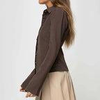 Blouse Avec Coupe Cintrée Et Fermeture Boutonnée Pour Femme | Idéale Pour Usage Quotidien