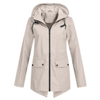Manteau Long Imperméable avec Capuche pour Femme | Idéal pour les Jours de Pluie