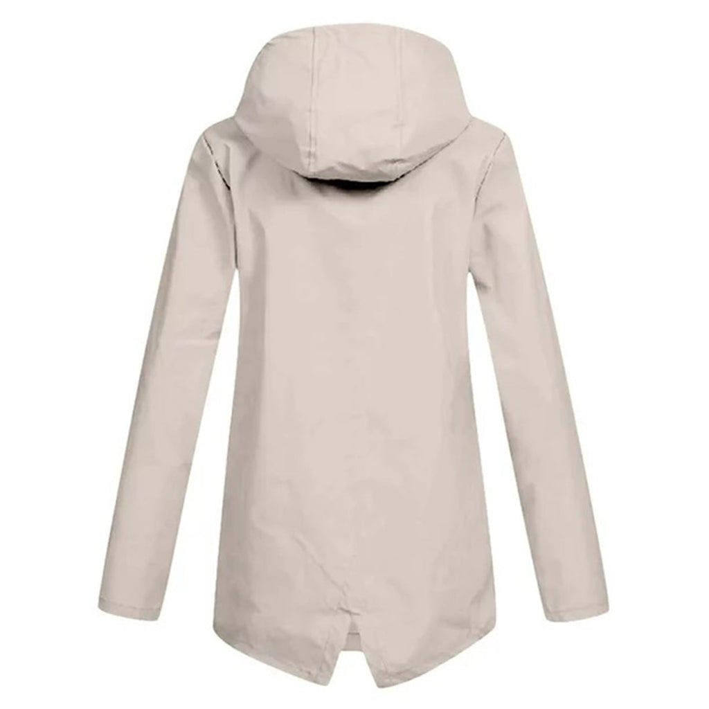 Manteau Long Imperméable avec Capuche pour Femme | Idéal pour les Jours de Pluie