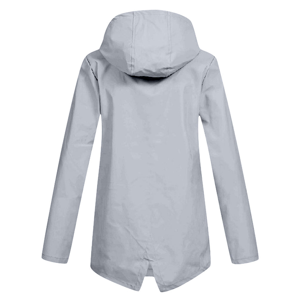 Manteau Long Imperméable avec Capuche pour Femme | Idéal pour les Jours de Pluie