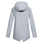 Manteau Long Imperméable avec Capuche pour Femme | Idéal pour les Jours de Pluie