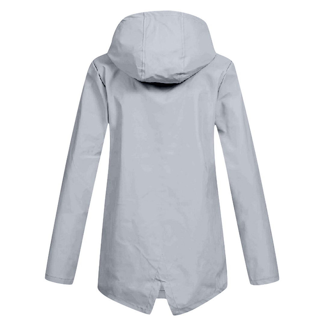 Manteau Long Imperméable avec Capuche pour Femme | Idéal pour les Jours de Pluie