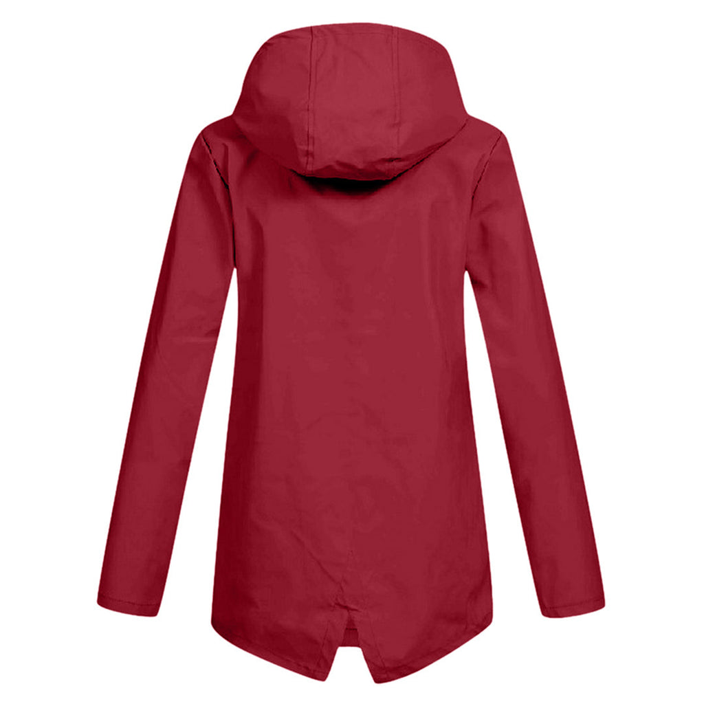 Manteau Long Imperméable avec Capuche pour Femme | Idéal pour les Jours de Pluie