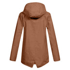 Manteau Long Imperméable avec Capuche pour Femme | Idéal pour les Jours de Pluie