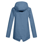 Manteau Long Imperméable avec Capuche pour Femme | Idéal pour les Jours de Pluie
