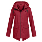 Manteau Long Imperméable avec Capuche pour Femme | Idéal pour les Jours de Pluie
