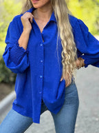 Blouse à Motif Swiss Dot avec Manches Lanterne pour Femmes | Idéal pour le Bureau et les Occasions Quotidiennes