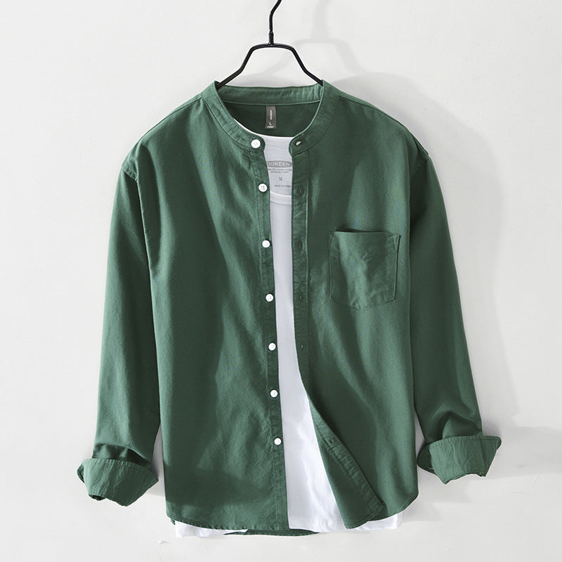 Chemise avec Col Mao et Fermeture Boutonnée pour Homme | Idéal pour Usage Quotidien et Occasions