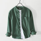 Chemise avec Col Mao et Fermeture Boutonnée pour Homme | Idéal pour Usage Quotidien et Occasions