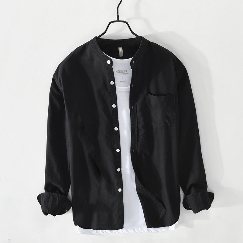 Chemise avec Col Mao et Fermeture Boutonnée pour Homme | Idéal pour Usage Quotidien et Occasions