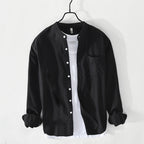 Chemise avec Col Mao et Fermeture Boutonnée pour Homme | Idéal pour Usage Quotidien et Occasions
