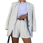 Ensemble Blazer Et Short À Taille Haute Pour Femme | Idéal Pour Un Usage Quotidien Et Casual