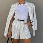 Ensemble Blazer Et Short À Taille Haute Pour Femme | Idéal Pour Un Usage Quotidien Et Casual