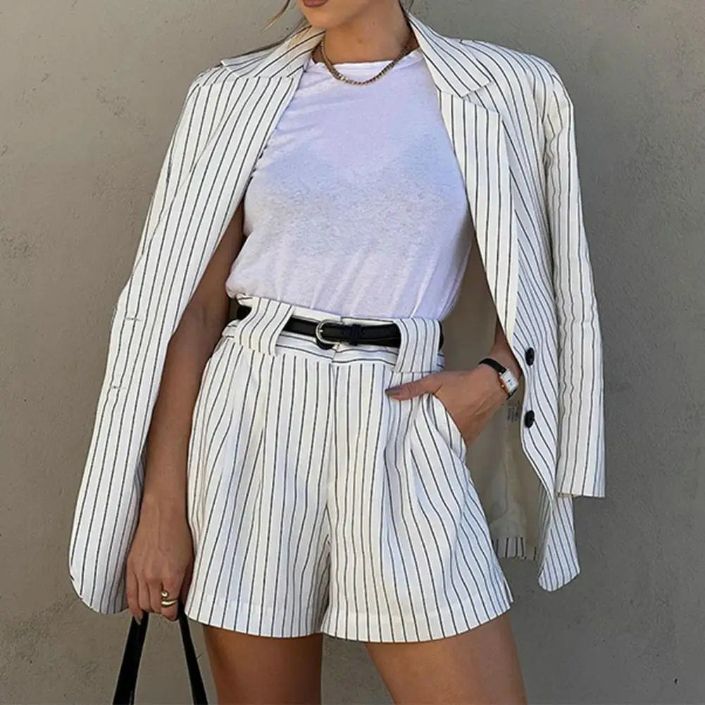 Ensemble Blazer Et Short À Taille Haute Pour Femme | Idéal Pour Un Usage Quotidien Et Casual