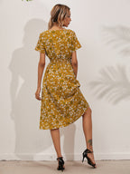 Robe à Fleurs avec Manches Bouffantes pour Femme | Idéale pour les Occasions Estivales