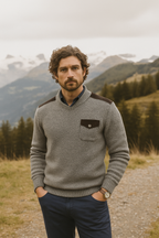Pull À Col Rond avec Ourlets Côtelés pour Homme | Idéal pour Les Tenues Décontractées