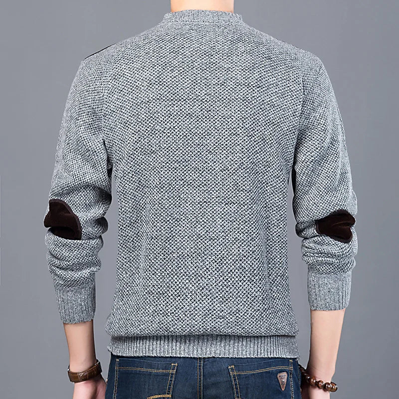 Pull À Col Rond avec Ourlets Côtelés pour Homme | Idéal pour Les Tenues Décontractées
