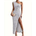 Robe Longue à Épaules Dénudées avec Fente pour Femme | Idéale pour les Soirées et Réceptions