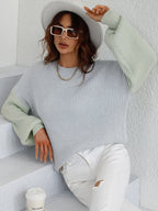 Pull À Manches Contrastantes Avec Coupe Légèrement Oversize Pour Femme | Idéal Pour Un Usage Quotidien