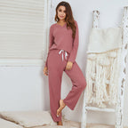 Ensemble À Col En V avec Pantalon À Taille Ajustable pour Femmes | Idéal pour La Détente À La Maison