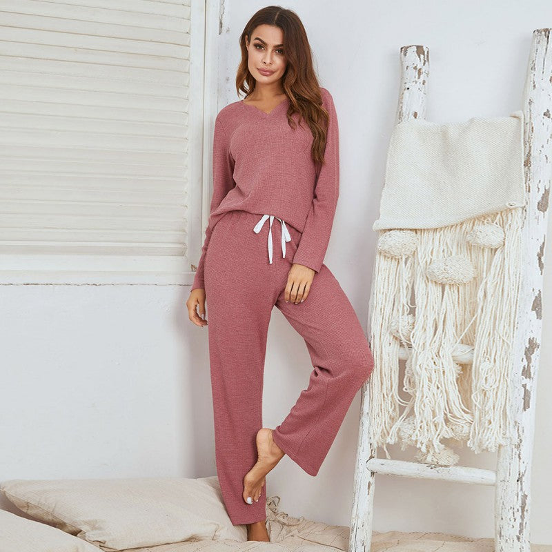 Ensemble À Col En V avec Pantalon À Taille Ajustable pour Femmes | Idéal pour La Détente À La Maison