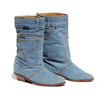 Bottes Mi-Hautes à Bout Rond pour Femmes | Idéal pour Tenues Décontractées