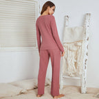 Ensemble À Col En V avec Pantalon À Taille Ajustable pour Femmes | Idéal pour La Détente À La Maison